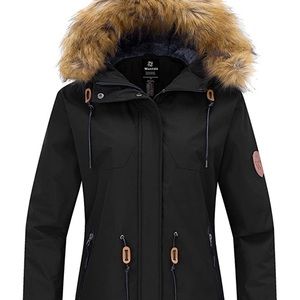 Black winter jacket, worn once!brand new condition